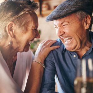 Older couple laughing together
